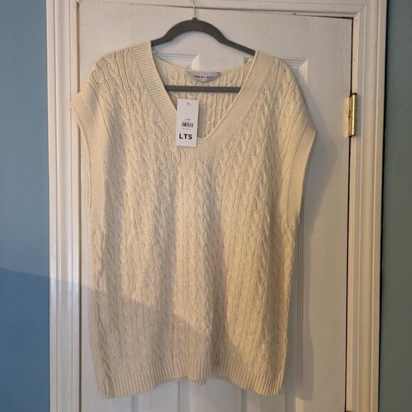 Long Tall Sally Cable Knit Sweater Vest US 14- 16 - Picture 1 of 5